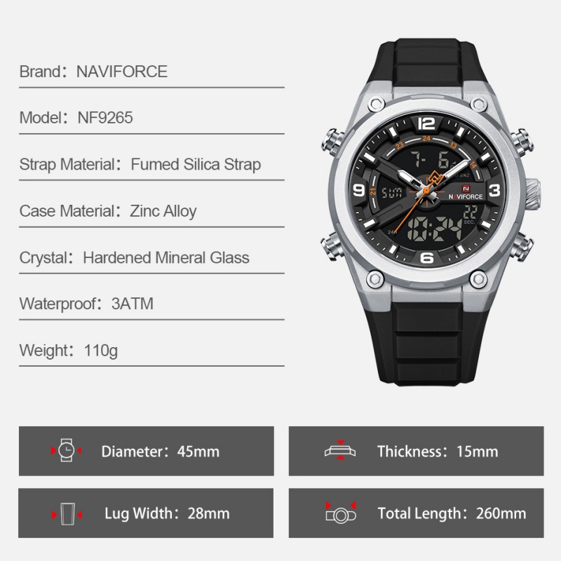 NAVIFORCE Herenhorloge Dubbel  - Analog Quartz Watch recensie en prijs