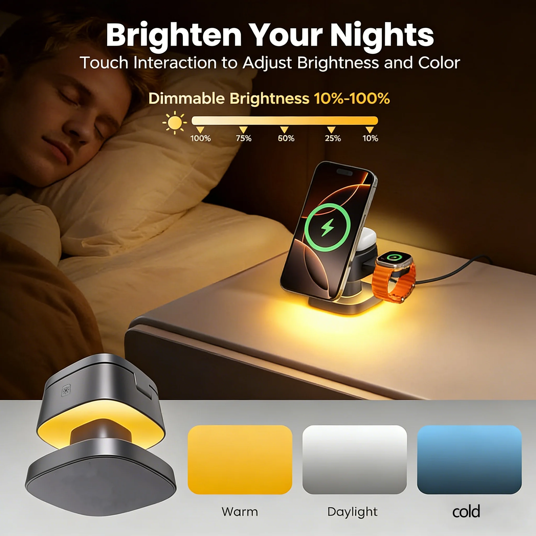 TIMESS Nachtlampje Draadloze O - Smartwatch Apple Watch recensie en prijs