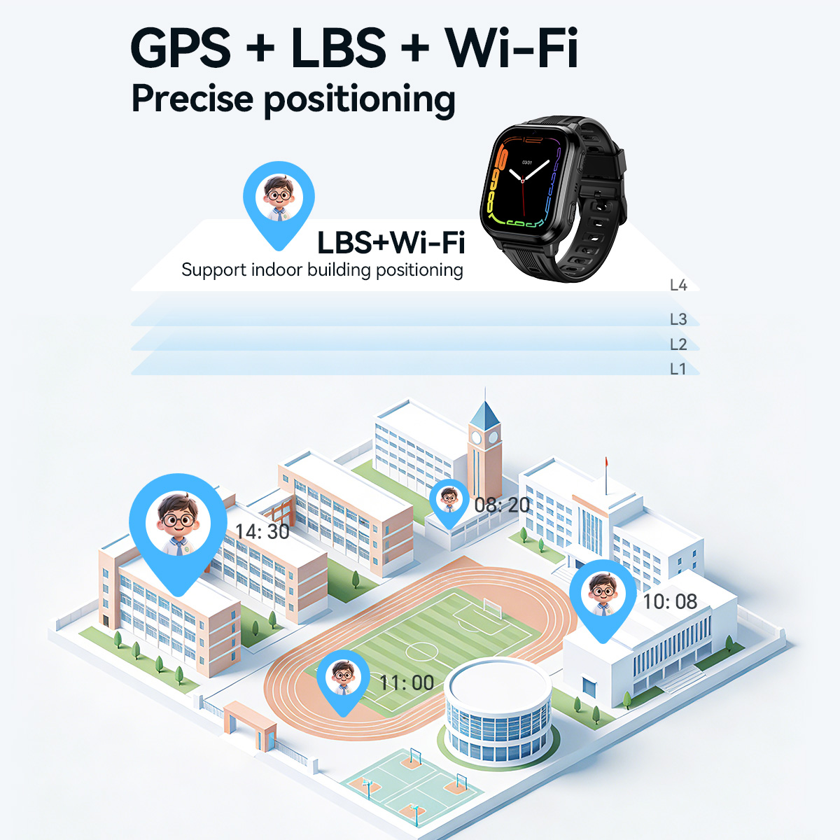 HOCO Y108 1.69 inch HD LCD geb - Smartwatch Watches For Kids With Gps recensie en prijs